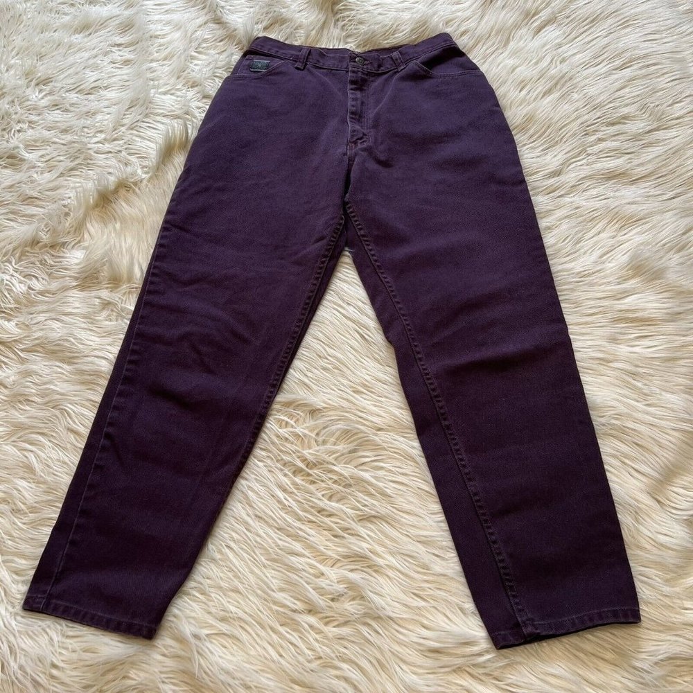 Vintage Wrangler Purple Denim Jeans Tapered Leg High Rise Womens 8 W 30 L 28.5